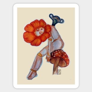 Orange Flower Sticker